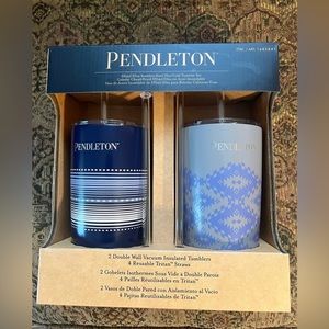 Pendleton Tumblers two pack 4 straws brand new